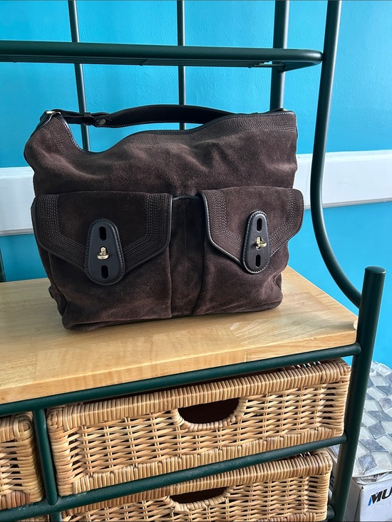Cole Haan Dark Brown Suede Shoulder Bag